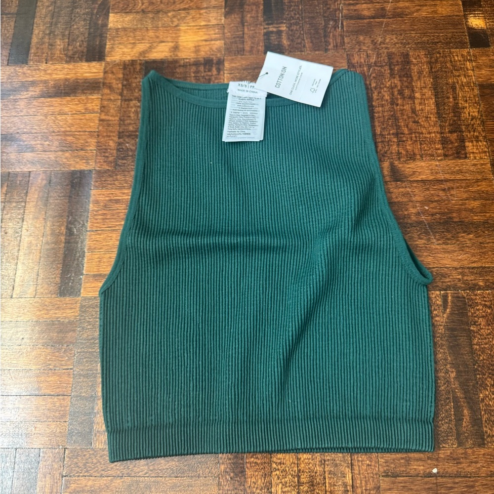 Ribbed Green Tank Top